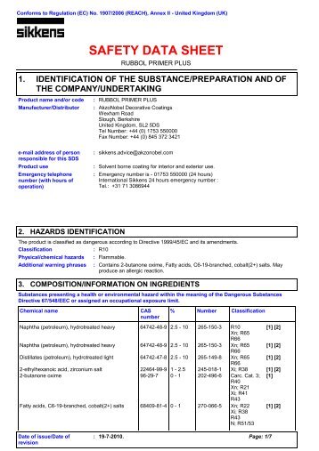 Safety Datasheet - Sikkens