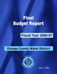Budget Report Fiscal Year 2006-07 - Orange County Water District
