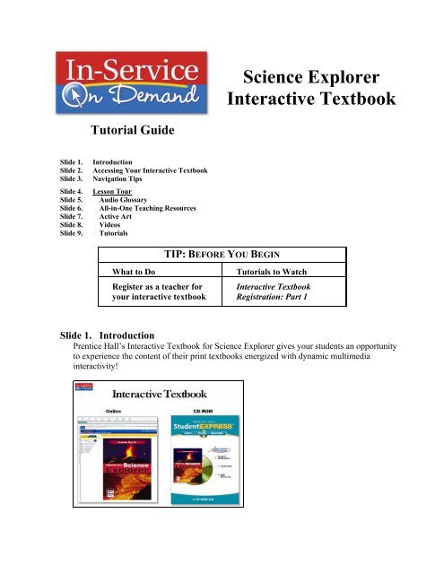 Science Explorer Interactive Textbook - my Pearson Training