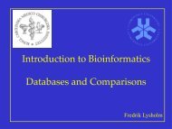 Databases and Comparisons - CMB Education - Karolinska Institutet