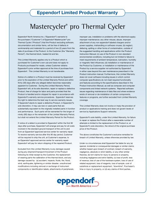 Mastercyclera Pro Thermal Cycler Eppendorf
