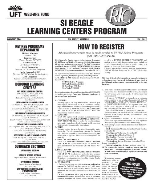 si beagle learning centers program - United Federation of Teachers