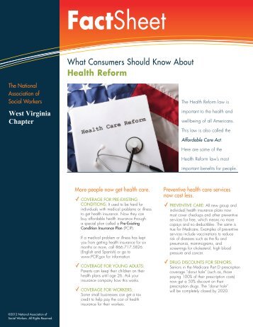 Affordable Care Act Fact Sheet - National Association of Social ...
