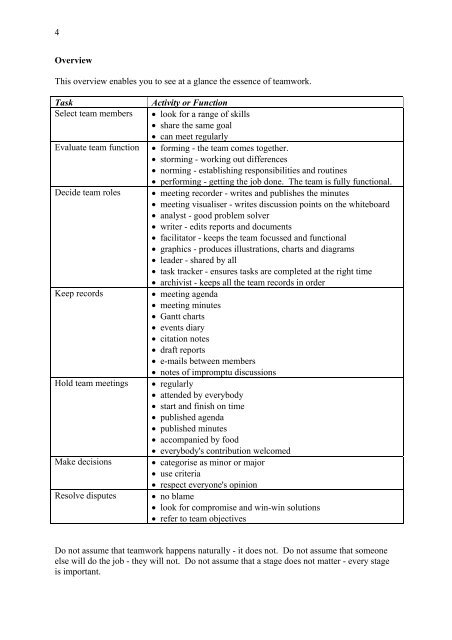 TEAMWORK - A PRACTICAL GUIDE FOR STUDENTS - Terry Marris