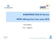 EUROPRACTICE IC Service MPW offering from imec anno 2010