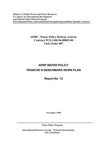 Report 12 WRRP Tranche III Benchmark Work Plan - LIFE-IWRMII ...