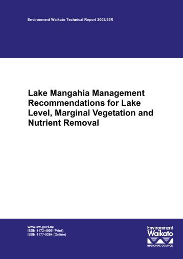Lake Mangahia Management Recommendations for Lake Level ...