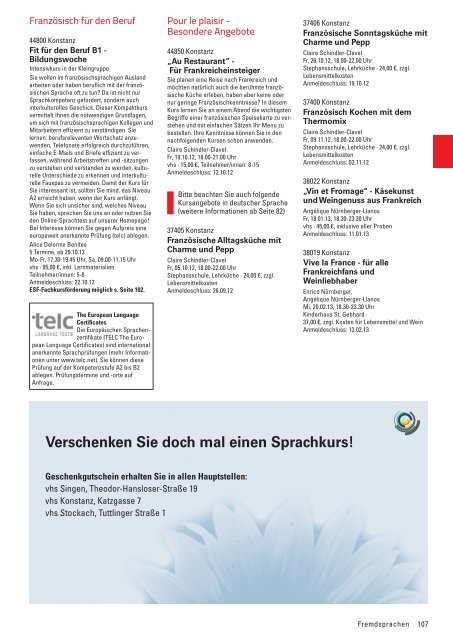 Fachbereich 6: Fremdsprachen - VHS Konstanz-Singen e.V.