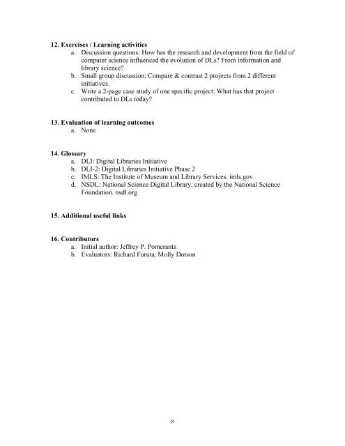 Digital Library Curriculum Development Module 1-b: History of ...