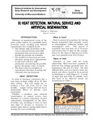 9) heat detection, natural service and artificial insemination