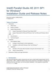 IntelÂ® Parallel Studio XE 2011 for Windows* Installation Guide and ...