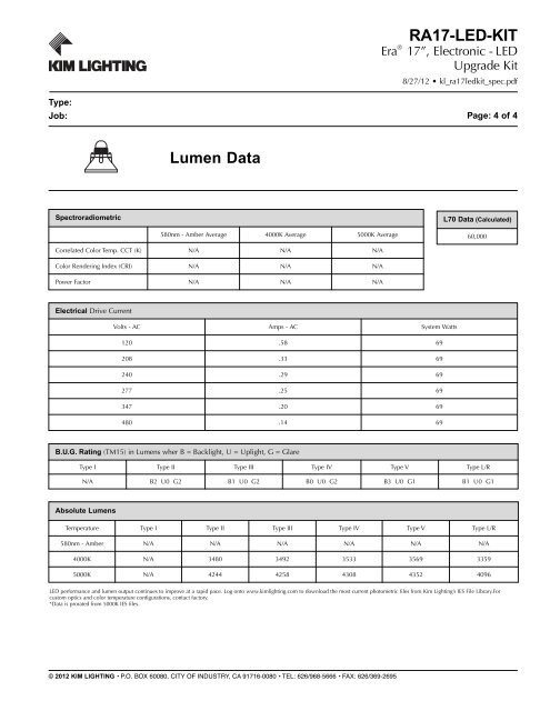 RA17-LED-KIT - Kim Lighting