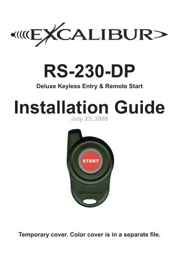 RS-230-DP Installation Guide - car alarm