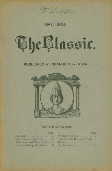 May 1903 - Northwestern College