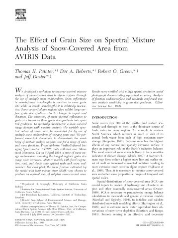 The Effect of Grain Size on Spectral Mixture Analysis of Snow ...