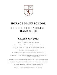 HM College Handbook--Draft #1 - Horace Mann School