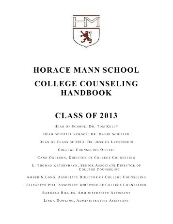 HM College Handbook--Draft #1 - Horace Mann School