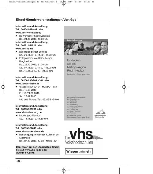 Leitbild der VHS - Volkshochschule