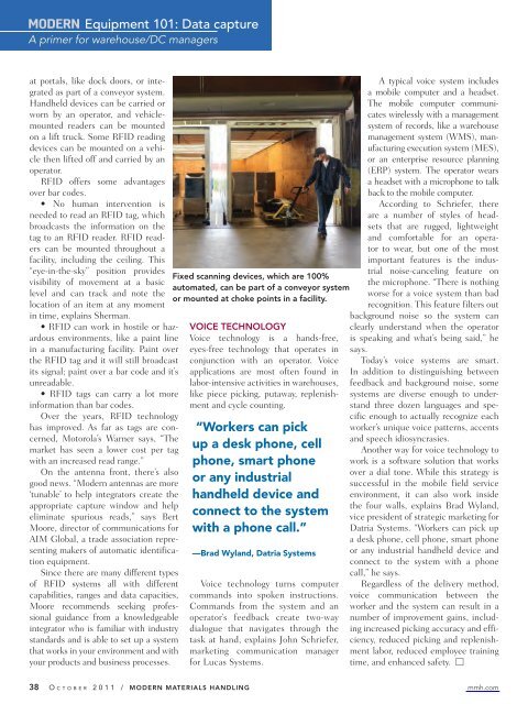 Modern Materials Handling - October 2011