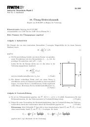 10. Â¨Ubung Elektrodynamik - RWTH Aachen University