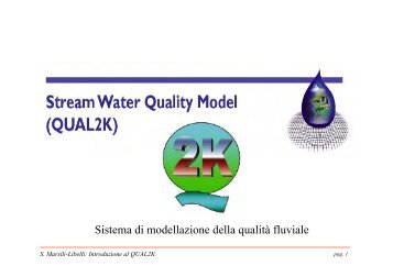 QUAL2K - Dipartimento di Sistemi e Informatica