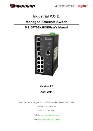 Industrial P.O.E. Managed Ethernet Switch - Meridian Technologies