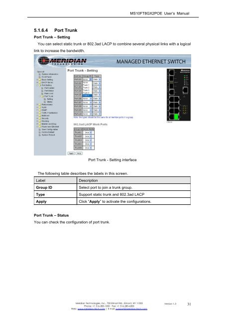 Industrial P.O.E. Managed Ethernet Switch - Meridian Technologies