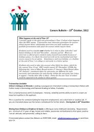 Careers Bulletin 19th October, 2012