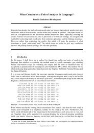 What Constitutes a Unit of Analysis in Language?* - Linguistik online