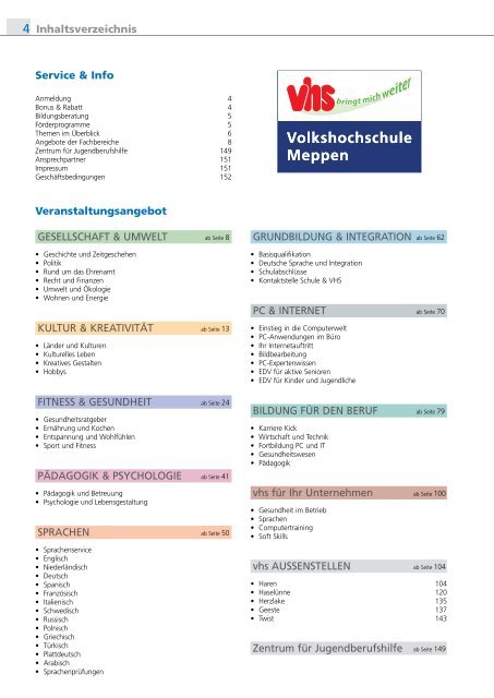 Volkshochschule Meppen Programm 2. Halbjahr 2012