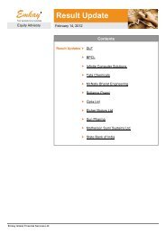 Result Update - Emkay Global Financial Services Ltd.