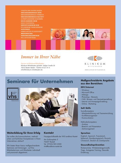 Programm Herbst/Winter 2011 - VHS Landkreis Rastatt