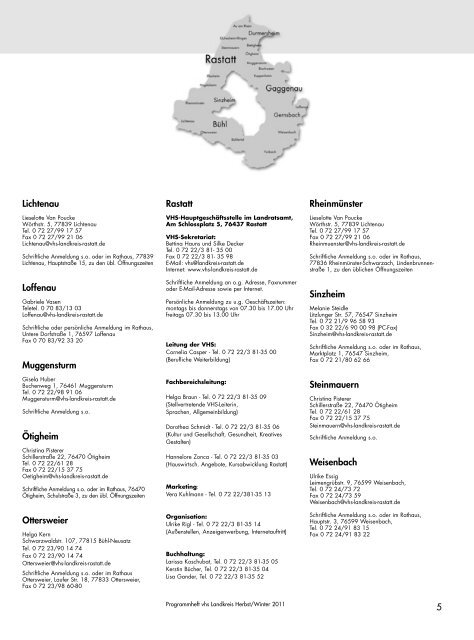 Programm Herbst/Winter 2011 - VHS Landkreis Rastatt