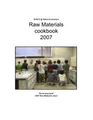 Raw Materials cookbook 2007 - Alfred's Clay Store - Alfred University