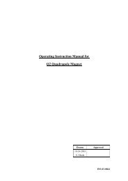 Operating Instruction Manual for Q2 Quadrupole Magnet