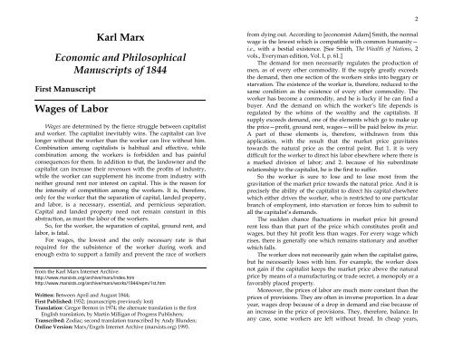 economic and philosophic manuscripts of 1844. karl marx economic and philosophic manuscripts of 1844. karl marx