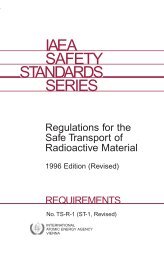 Regulations for the Safe Transport of Radioactive Material - IAEA ...