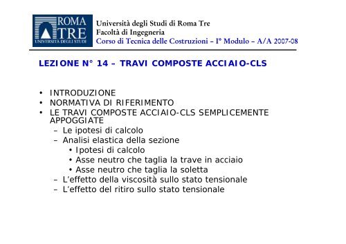 LEZIONE NÂ° 14 â TRAVI COMPOSTE ACCIAIO-CLS ... - Ablaweb.com