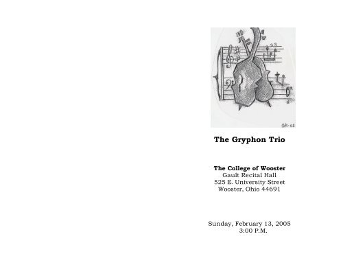Gryphon Piano Trio - Wooster Chamber Music Series