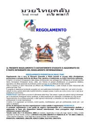 Clicca qui per vedere il regolamento MUAY THAI FEDERITALIA