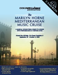 Marilyn HOrnE MEDitErranEan MusiC CruisE - Columbia Alumni ...