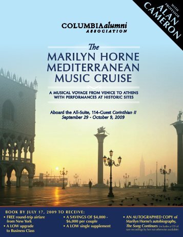 Marilyn HOrnE MEDitErranEan MusiC CruisE - Columbia Alumni ...