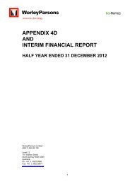 Half Year Report and Accounts - WorleyParsons.com