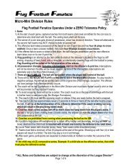 Micro-Mini Division Rules - Flag Football Fanatics