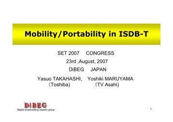 Mobility/Portability in ISDB-T - DiBEG