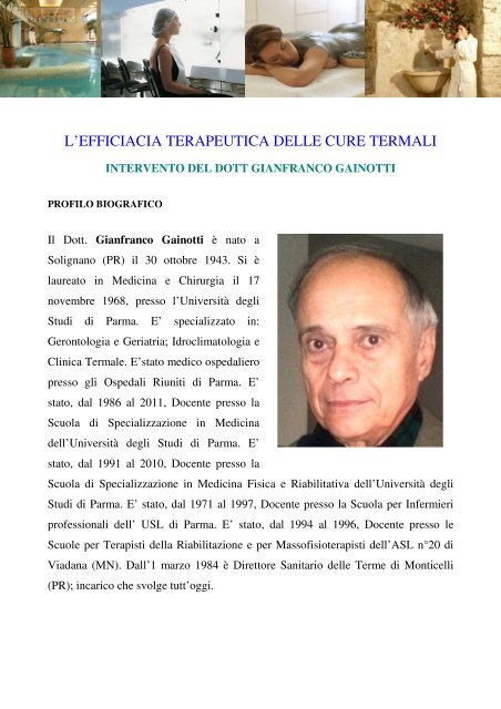 l'efficacia terapeutica delle cure termali, del dott ... - lostatoperfetto.it