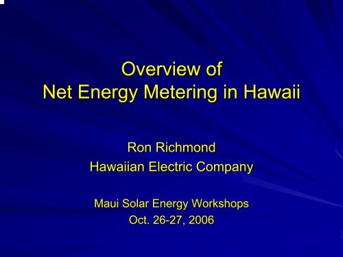 Overview of Net Energy Metering in Hawaii - Heco.com