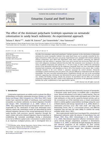 The effect of the dominant polychaete Scolelepis squamata on ...