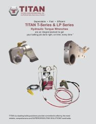 TITAN T-Series & LP Series Hydraulic Torque Wrenches - Oil Service