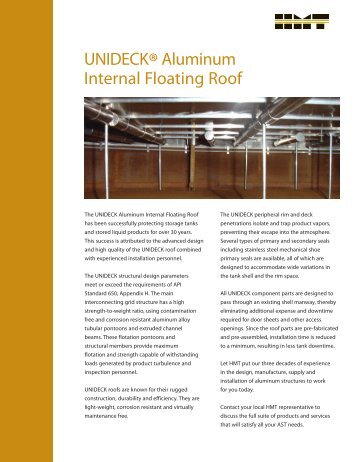 Unideck Aluminum Internal Floating Roof - HMT